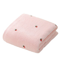 HKM-302035 Strawberry Embroidered Pure Cotton Bath and Beach Towel in Multiple Colors