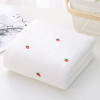 HKM-302035 Strawberry Embroidered Pure Cotton Bath and Beach Towel in Multiple Colors