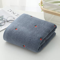HKM-302035 Strawberry Embroidered Pure Cotton Bath and Beach Towel in Multiple Colors