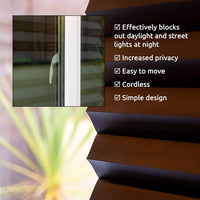 HKM-302163 Self-Adhesive Pleated Roller Shades - Full Shading & Half Shading Options in Various Colors and Sizes