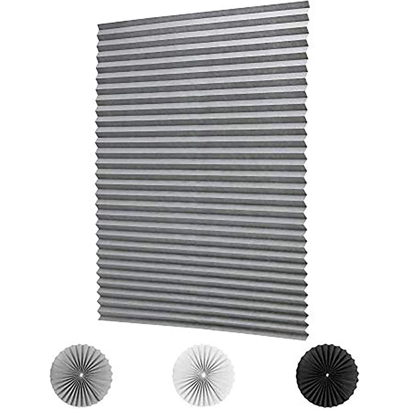 HKM-302163 Self-Adhesive Pleated Roller Shades - Full Shading & Half Shading Options in Various Colors and Sizes