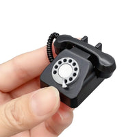HKM-302291 1/12 Scale Mini Retro Telephone for Dollhouse Decor and Pretend Play Accessories