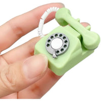 HKM-302291 1/12 Scale Mini Retro Telephone for Dollhouse Decor and Pretend Play Accessories