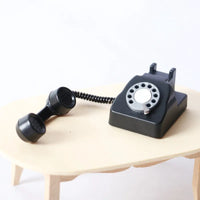 HKM-302291 1/12 Scale Mini Retro Telephone for Dollhouse Decor and Pretend Play Accessories