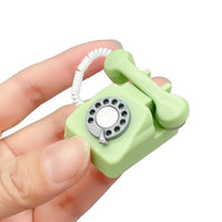 HKM-302291 1/12 Scale Mini Retro Telephone for Dollhouse Decor and Pretend Play Accessories