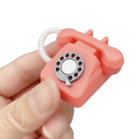 HKM-302291 1/12 Scale Mini Retro Telephone for Dollhouse Decor and Pretend Play Accessories