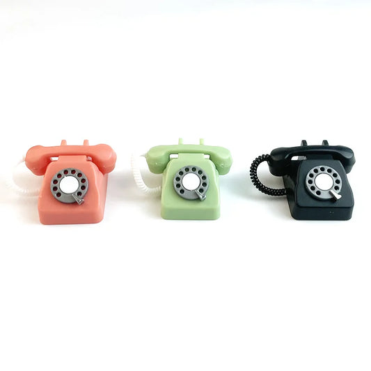 KTX-302291 1/12 Scale Mini Retro Telephone for Dollhouse Decor and Pretend Play Accessories