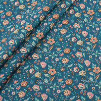 HKM-302291 Cotton Twill Floral Fabric Set - 8 Pieces of Printed Home Textile Material