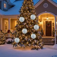 HKM-302419 6-Piece Set of 3.9-inch Hand-Painted Glass Christmas Ornaments for Tree and Holiday Decor