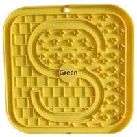 HKM-302483 Silicone Pet Slow Food Mat with Spatula – Eco-Friendly Tableware in Blue, Green, Orange, and Red