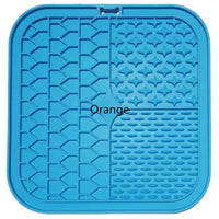 HKM-302483 Silicone Pet Slow Food Mat with Spatula – Eco-Friendly Tableware in Blue, Green, Orange, and Red