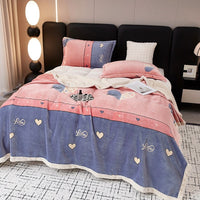 HKM-302611 Cozy Cotton Fleece Blanket in Various Patterns and Sizes for All Seasons