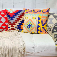 HKM-302675 Geometric Wool Embroidered Pillowcase in 100% Cotton - 45x45 cm