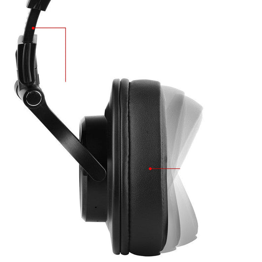 HKM-302675 Wireless Bluetooth Headset with Built-in Monitor - 5.0 Technology, 40mm Speaker, Dual Audio Cables Included