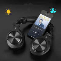 HKM-302675 Wireless Bluetooth Headset with Built-in Monitor - 5.0 Technology, 40mm Speaker, Dual Audio Cables Included