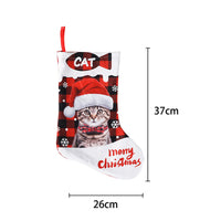 HKM-302739 Plaid Christmas Decoration for Pets - Cloth Design Featuring Cats and Dogs, 26x36cm