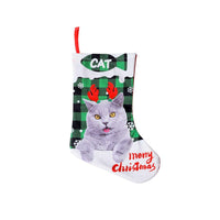 HKM-302739 Plaid Christmas Decoration for Pets - Cloth Design Featuring Cats and Dogs, 26x36cm