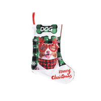 HKM-302739 Plaid Christmas Decoration for Pets - Cloth Design Featuring Cats and Dogs, 26x36cm