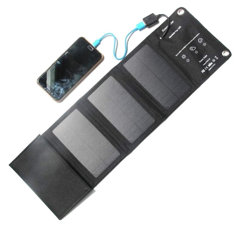 HKM-302803 10W Portable Solar Charger - Folding Monocrystalline Panel with USB Output