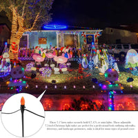 HKM-302803 Christmas Light Stakes for C7/C9 String Lights - 400 Durable Black Plastic Yard Stakes, 7.5 Inches High