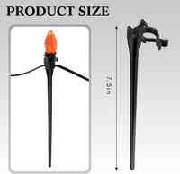 HKM-302803 Christmas Light Stakes for C7/C9 String Lights - 400 Durable Black Plastic Yard Stakes, 7.5 Inches High