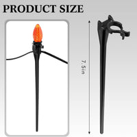 HKM-302803 Christmas Light Stakes for C7/C9 String Lights - 400 Durable Black Plastic Yard Stakes, 7.5 Inches High