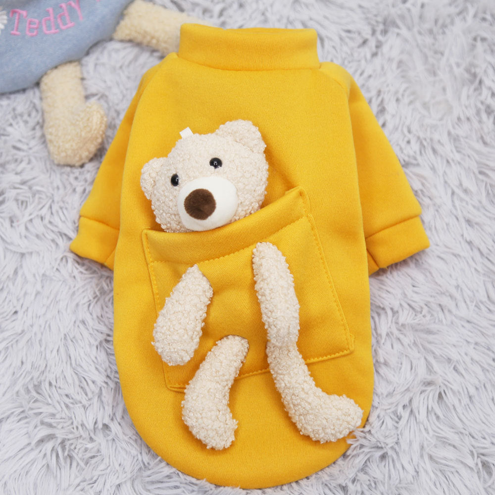 HKM-302867 Cute Cotton Sweater for Small Dogs and Cats with Adorable Teddy Bear Print