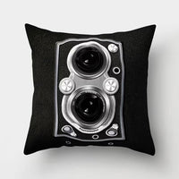 HKM-302995 Super Soft 3D Printing Camera Pillow Case - 45x45 cm Cushion Cover for Sofa & Bed