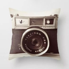 HKM-302995 Super Soft 3D Printing Camera Pillow Case - 45x45 cm Cushion Cover for Sofa & Bed