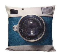 HKM-302995 Super Soft 3D Printing Camera Pillow Case - 45x45 cm Cushion Cover for Sofa & Bed