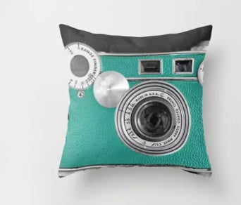 HKM-302995 Super Soft 3D Printing Camera Pillow Case - 45x45 cm Cushion Cover for Sofa & Bed