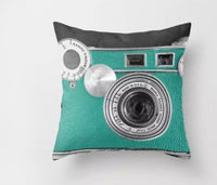 HKM-302995 Super Soft 3D Printing Camera Pillow Case - 45x45 cm Cushion Cover for Sofa & Bed