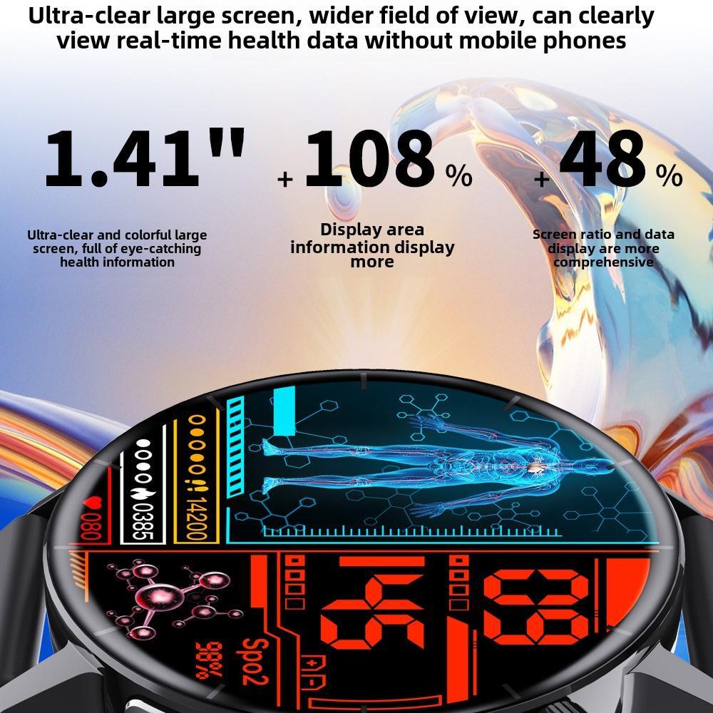 HKM-303123 Smartwatch with Health Monitoring, ECG, Blood Glucose, Body Temperature, Blood Pressure, and Sports Modes