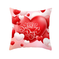 HKM-303315 Valentine's Day Heart Pattern Graphic Pillowcase - 45x45cm Polyester