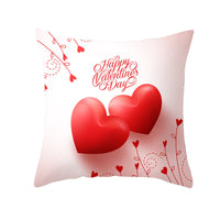 HKM-303315 Valentine's Day Heart Pattern Graphic Pillowcase - 45x45cm Polyester