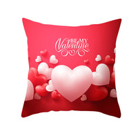 HKM-303315 Valentine's Day Heart Pattern Graphic Pillowcase - 45x45cm Polyester