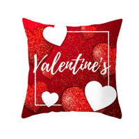 HKM-303315 Valentine's Day Heart Pattern Graphic Pillowcase - 45x45cm Polyester