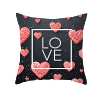 HKM-303315 Valentine's Day Heart Pattern Graphic Pillowcase - 45x45cm Polyester