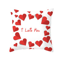 HKM-303315 Valentine's Day Heart Pattern Graphic Pillowcase - 45x45cm Polyester