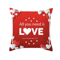 HKM-303315 Valentine's Day Heart Pattern Graphic Pillowcase - 45x45cm Polyester