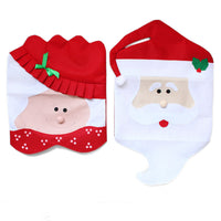 HKM-303379 Christmas Chair Cover Set with Free Cutlery Holder, Flannel Material for Holiday Decor