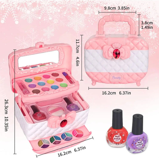 KTX-303443 Kids Pink Makeup Kit - Fun Pretend Play Set for Girls Aged 2 to 13 Years