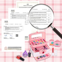 HKM-303443 Kids Pink Makeup Kit - Fun Pretend Play Set for Girls Aged 2 to 13 Years