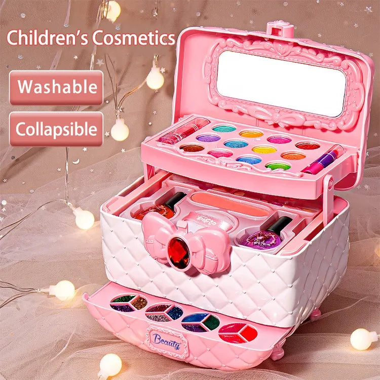 KTX-303443 Kids Pink Makeup Kit - Fun Pretend Play Set for Girls Aged 2 to 13 Years