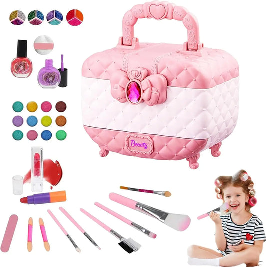 KTX-303443 Kids Pink Makeup Kit - Fun Pretend Play Set for Girls Aged 2 to 13 Years