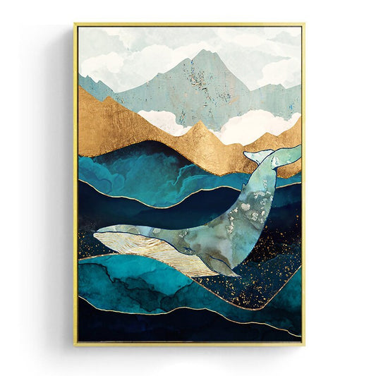 KTX-303443 Moonlight On The Sea Japanese Canvas Poster – Frameless Artwork for Stylish Home Decor