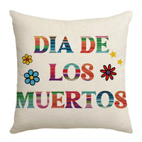 HKM-303571 Cartoon Skull Linen Pillow Cover for Halloween, 45x45cm, Nordic Style, Multiple Designs
