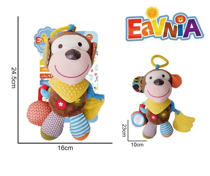 Soft Plush Elephant Rattle and Teething Toy for Babies 0-24 Months