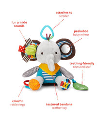 HKM-303571 Soft Plush Elephant Rattle and Teething Toy for Babies 0-24 Months