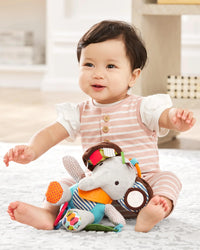HKM-303571 Soft Plush Elephant Rattle and Teething Toy for Babies 0-24 Months